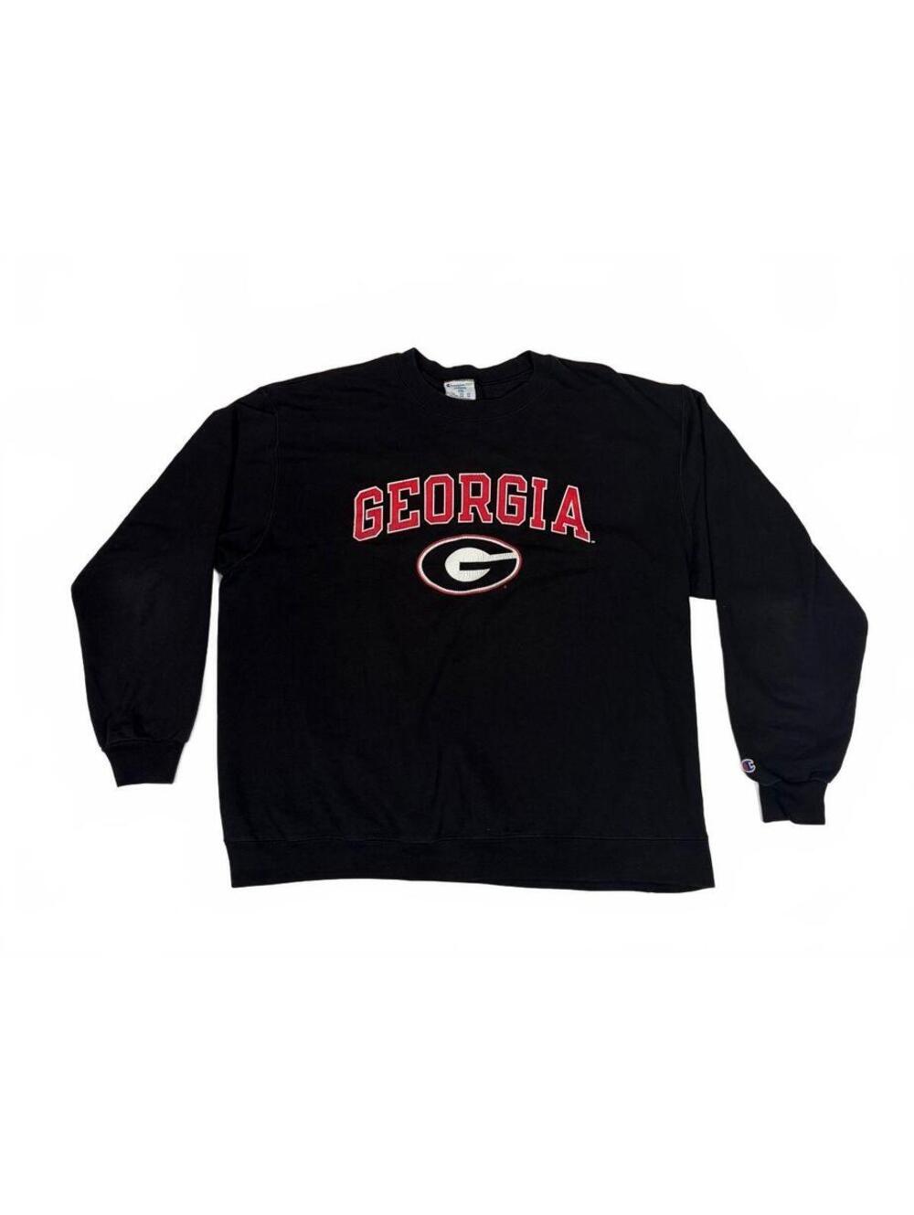 Collegiate Champion Georgia Bulldogs Sweatshirt Mens 2XL Black Crewneck UGA